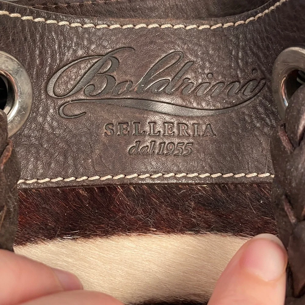 Rare Dooney & Bourke Boldrini Selleria Italian Leather Calf Hair Shoulder Bag